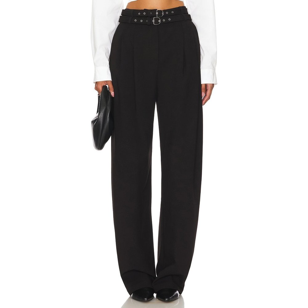 New Camila Coelho Rumi Pant in Black trouser wide leg